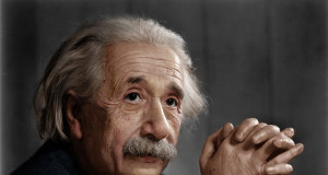 Rotratto a colori di Albert Einstein