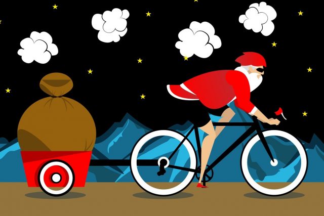 Babbo Natale ciclista - Elaborazione © Epic Road Rides